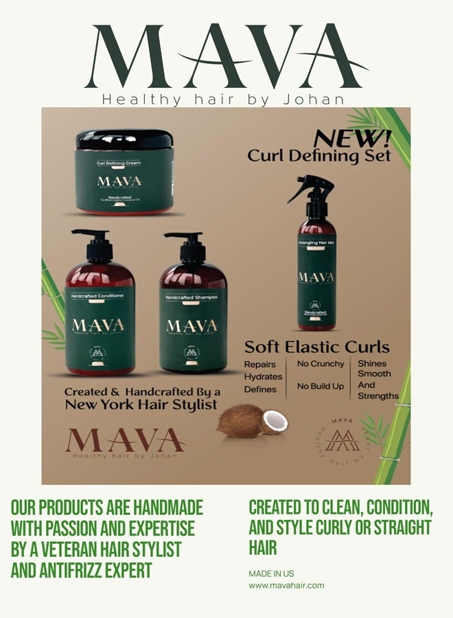Mava Anti-Frizz Handcrafted Conditioner, With Keratin, Bamboo and Silk For Deep Hair Conditioning- Detangles and Repairs Curly Hair Cuticle, Extreme Hydration For Coarse Hair - Image 3