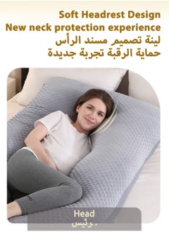 MissTiara U Shaped Full Body Pillow for Pregnancy Sleeping Support, Maternity Pillow for Pregnant Women Back, Hips, Legs, Belly, with Removable Velvet Cover 170*90*65 CM  - Image 3