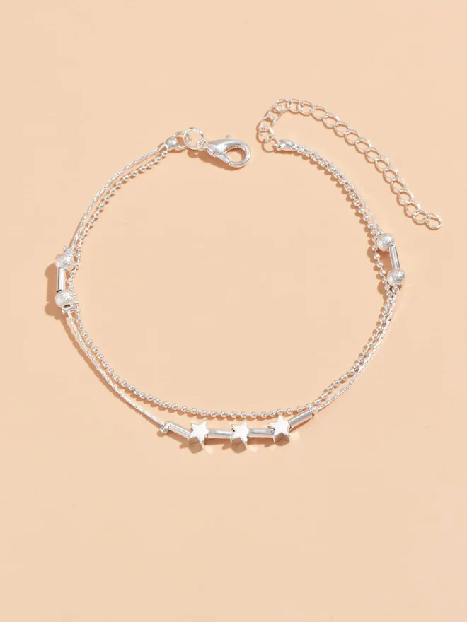 Styli  Styli Dual Chain Star-Shaped Anklet for Women | Best Price UAE