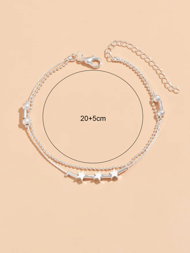 Styli  Styli Dual Chain Star-Shaped Anklet for Women | Best Price UAE