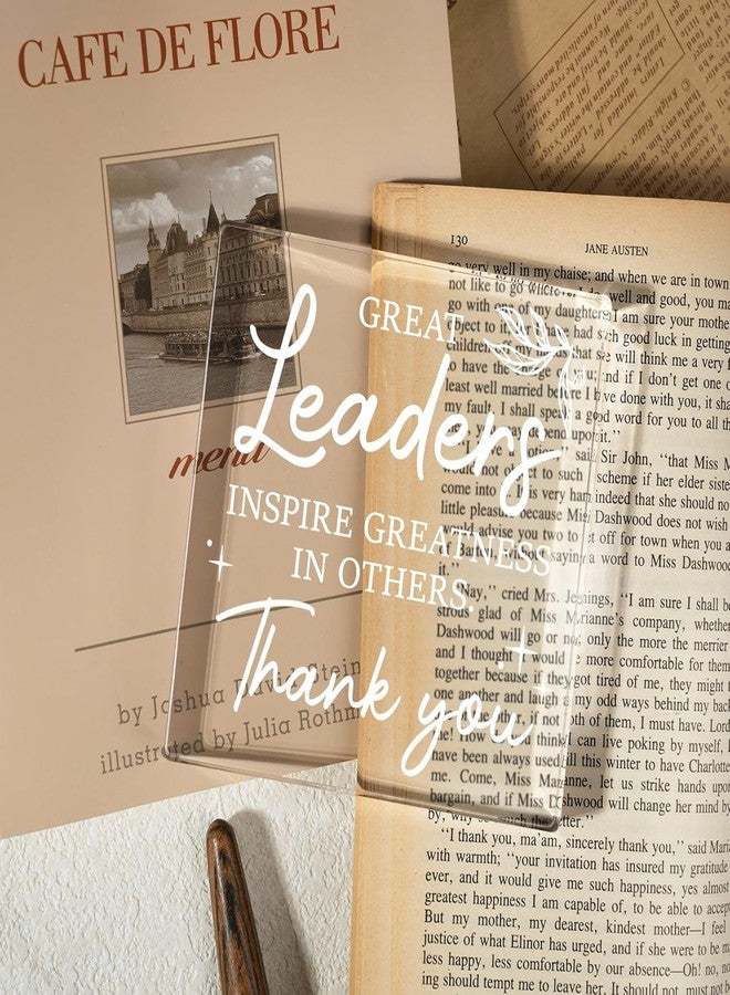 Gifzy Leader Gifts for Women Men, Boss Gift for Women, Thank You Acrylic Plaque, Appreciation Gift for Boss Leaders Supervisor Mentor on Christmas Bosses Day Retirement Leaving, Clear Acrylic Leader Plaque Decorative Sign for Office Desk Decor - Image 4
