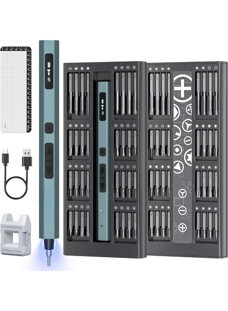 Mini Electric Screwdriver Set 66-in-1 – Magnetic Precision Tool Kit with 5 Adjustable Torque Levels for Phones, Laptops, PCs, Glasses, and Watches - Image 1