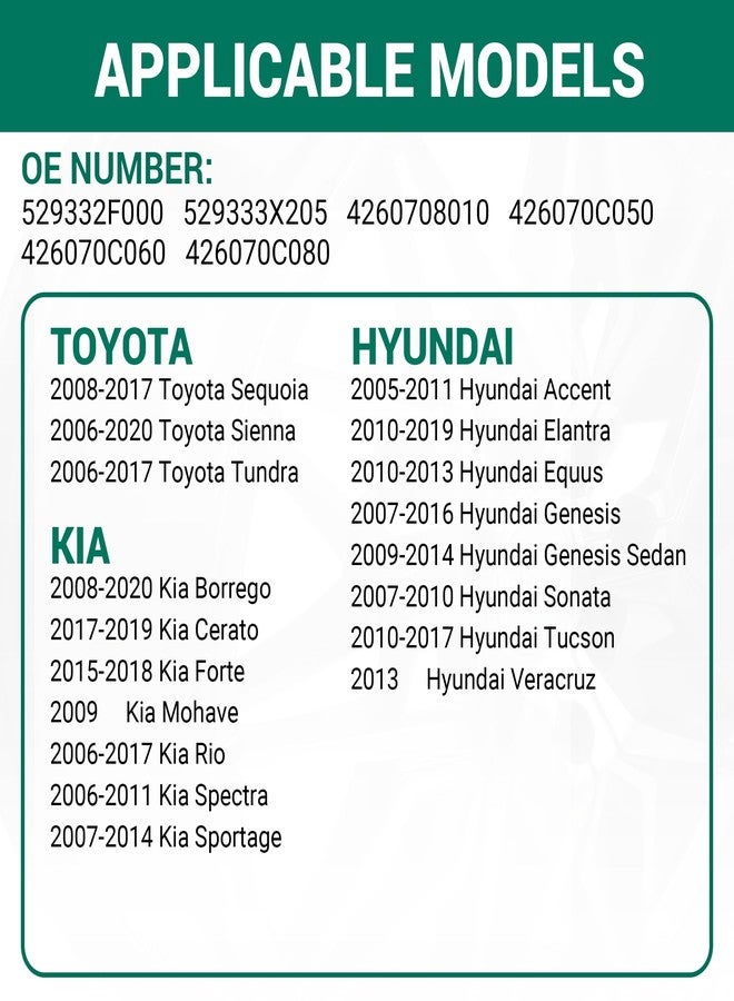 CDWTPS TPMS Sensor fit for Toyota Sienna 2007-2020, Sequoia 2008-2017, Tundra 2007-2017,4pcs 315MHz Tire Pressure Monitor System OE# 4260708010 426070C050 426070C060 426070C070 426070C080 - Image 2