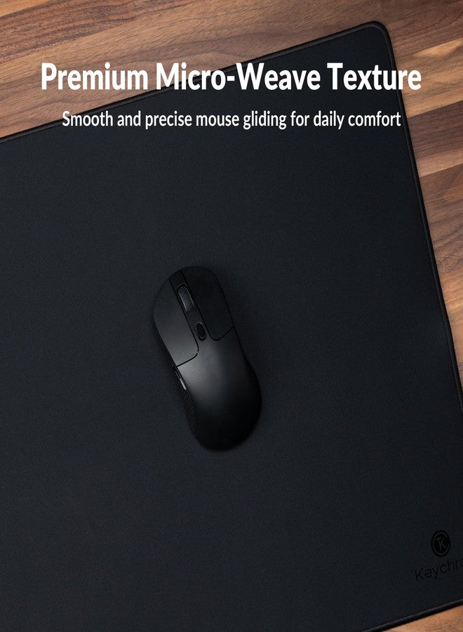 Keychron XL Gaming Mouse Pad Desk Mat, 35.4" × 15.7", Soft Micro-Weave Surface, Non-Slip Rubber Base, Anti-Fray Stitched Edges, Extended Large Mousepad for Gaming & Office - Black - Image 3
