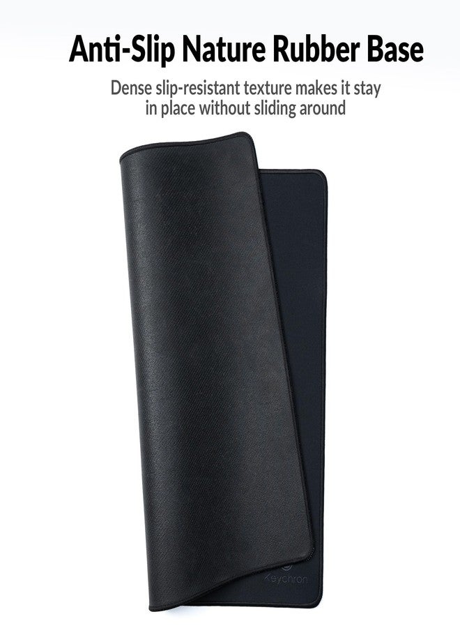 Keychron XL Gaming Mouse Pad Desk Mat, 35.4" × 15.7", Soft Micro-Weave Surface, Non-Slip Rubber Base, Anti-Fray Stitched Edges, Extended Large Mousepad for Gaming & Office - Black - Image 5
