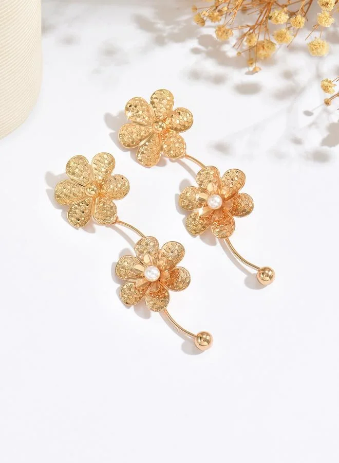 Take Two  Women Metal Floral Earrings for Women | Best Price UAE