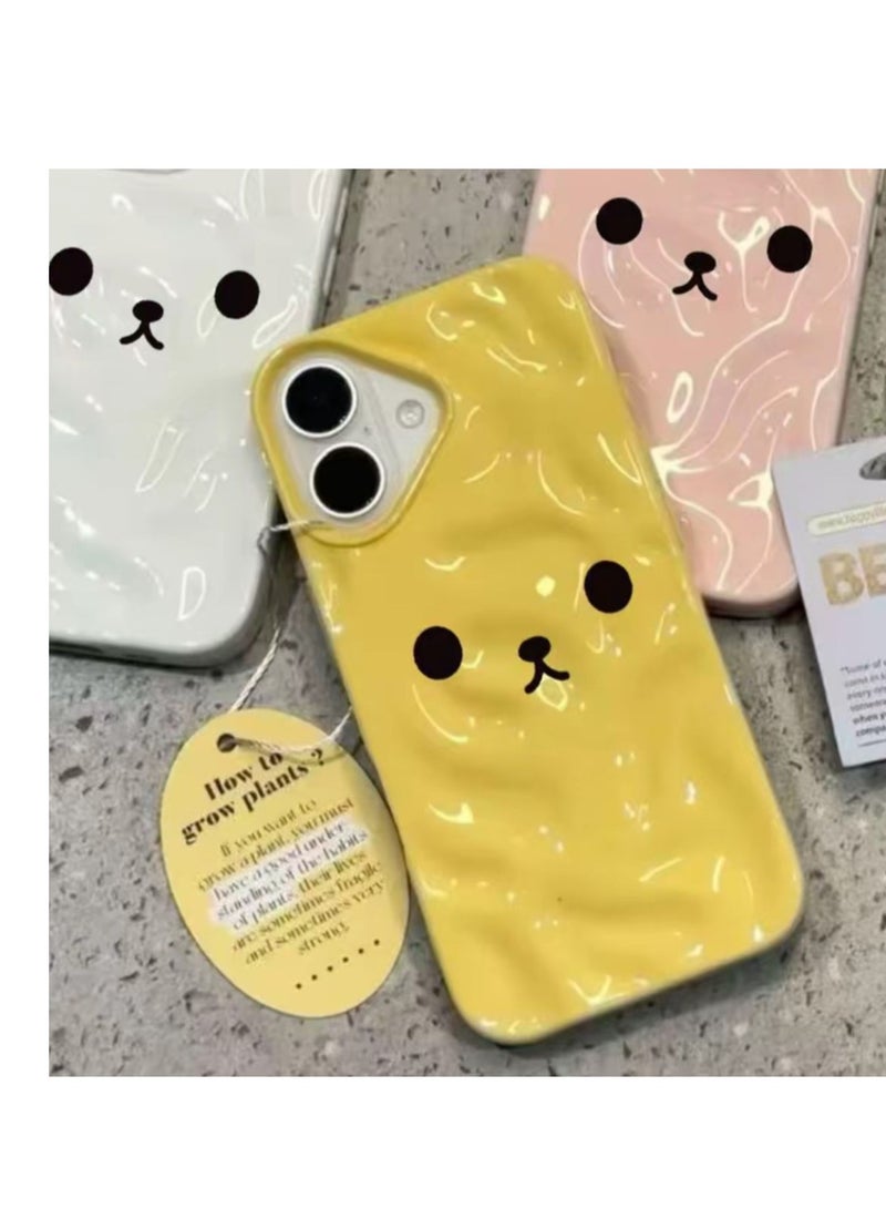 NIBEMINENT Easy Bear Emoji Protective TPU Case Cover For iPhone 14 Plus, Yellow