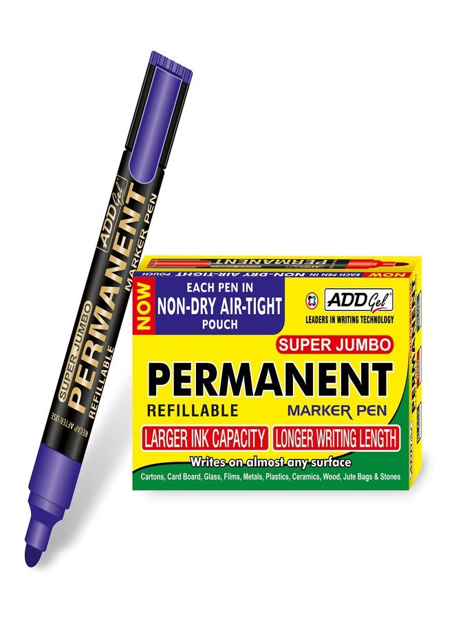 ADD Gel مجموعة أقلام تحديد دائمة من الجل من ADD، تتكون من 10 أقلام (أزرق) - Image 1