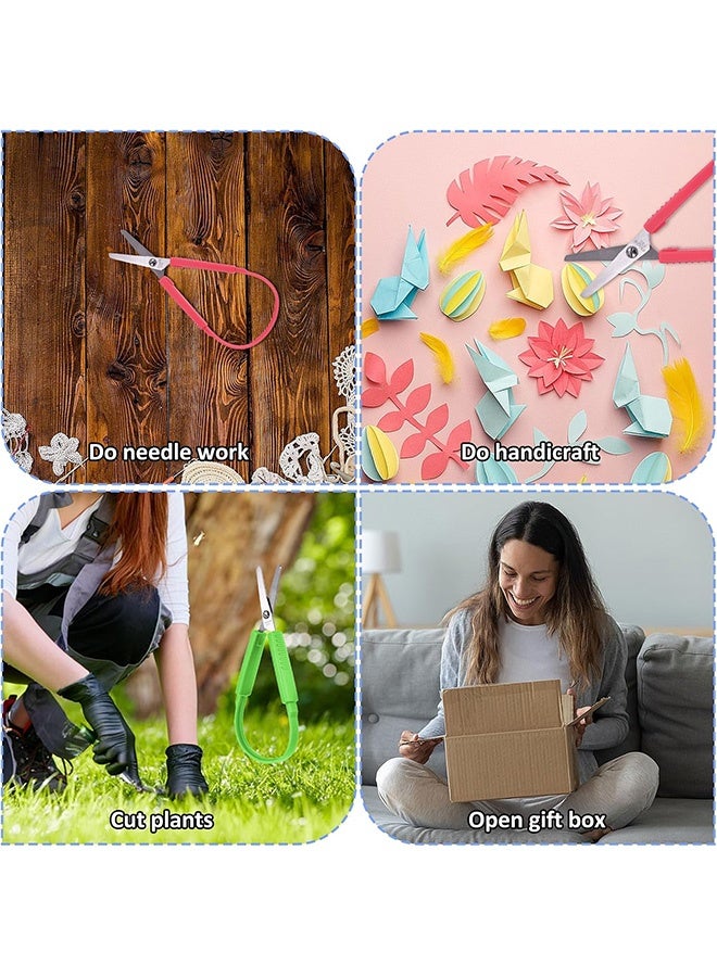 إم إكس إن 6 قطع من المقص الحلقي، مقص أمان ملون ذاتي الفتح مقاس 5.5 بوصة، مقص ضغط صغير بمقبض ملون، مثالي لصناعة الورق المقوى والاستخدام المدرسي أو المكتبي - Image 5