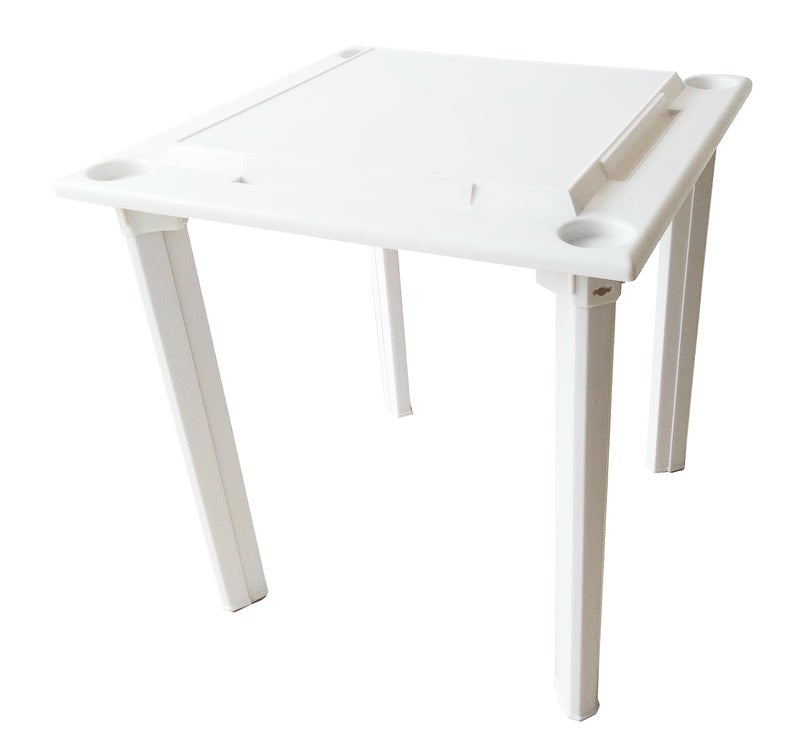 طاولة ألعاب بلاستيكية مقاومة للماء من بين كاسا مع حامل مشروبات ورف بلاط مدمج، طاولة ألعاب قابلة للإزالة، طاولة ألعاب داخلية أو خارجية، طاولة ألعاب محمولة