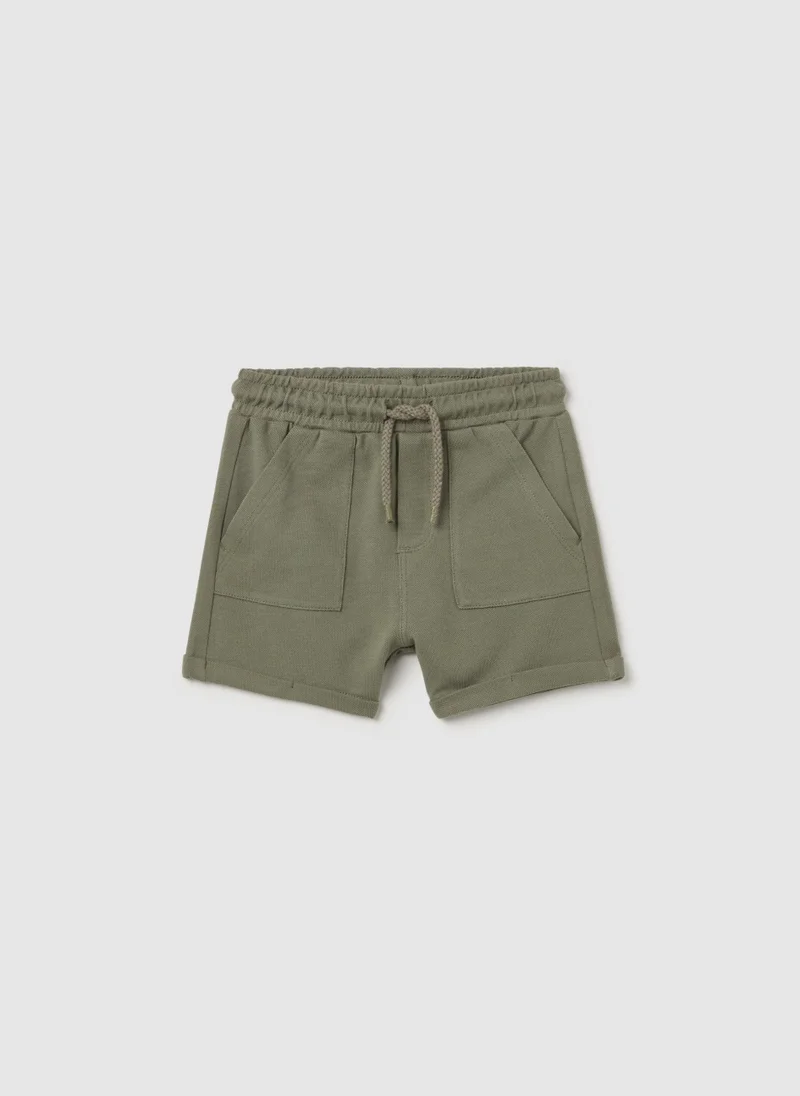Ovs Piquet Bermuda Shorts With Drawstring