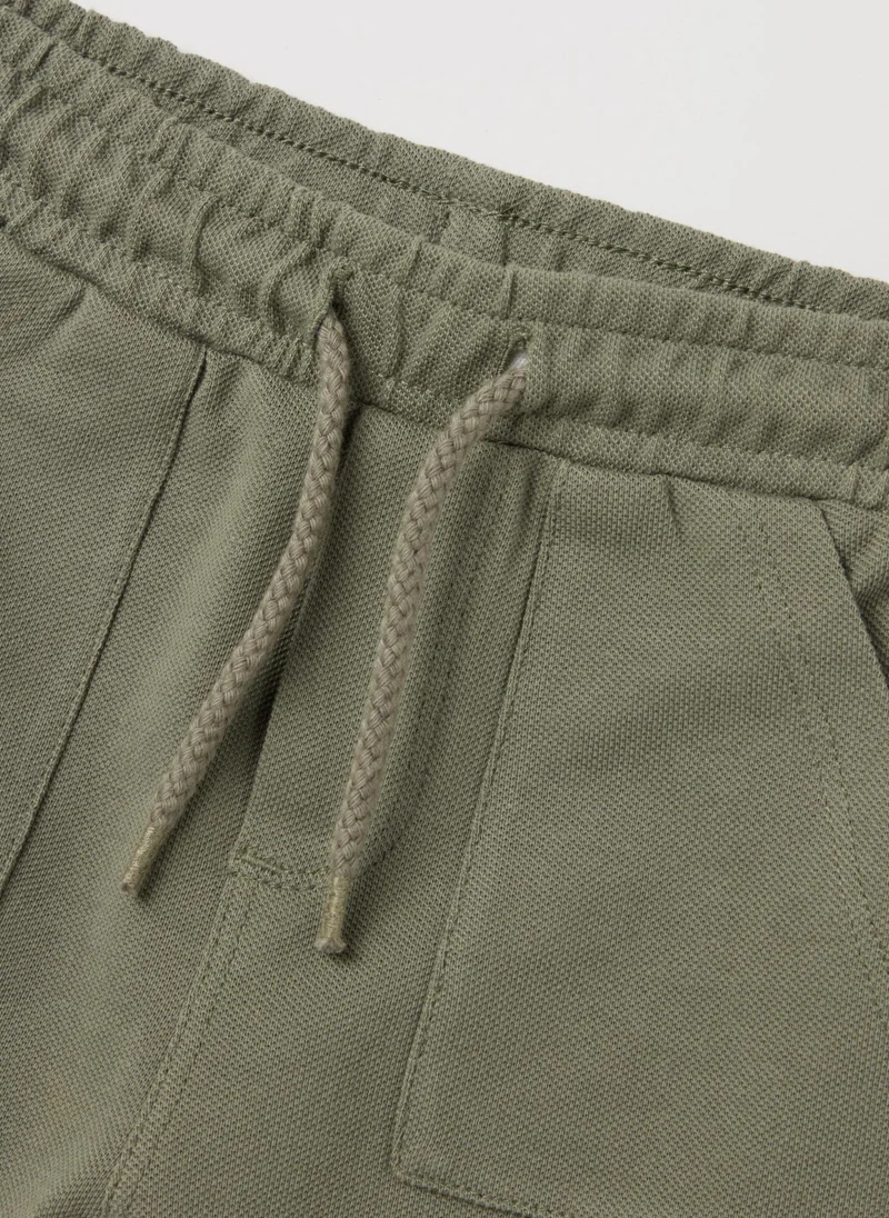Ovs Piquet Bermuda Shorts With Drawstring