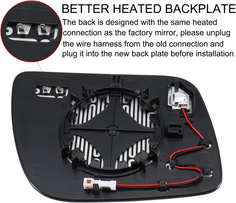 Tempsnow Driver Side Mirror Replacement for Ford Explorer 2011-2019 with BSD Heated Left Side View Mirror Glass - Image 5