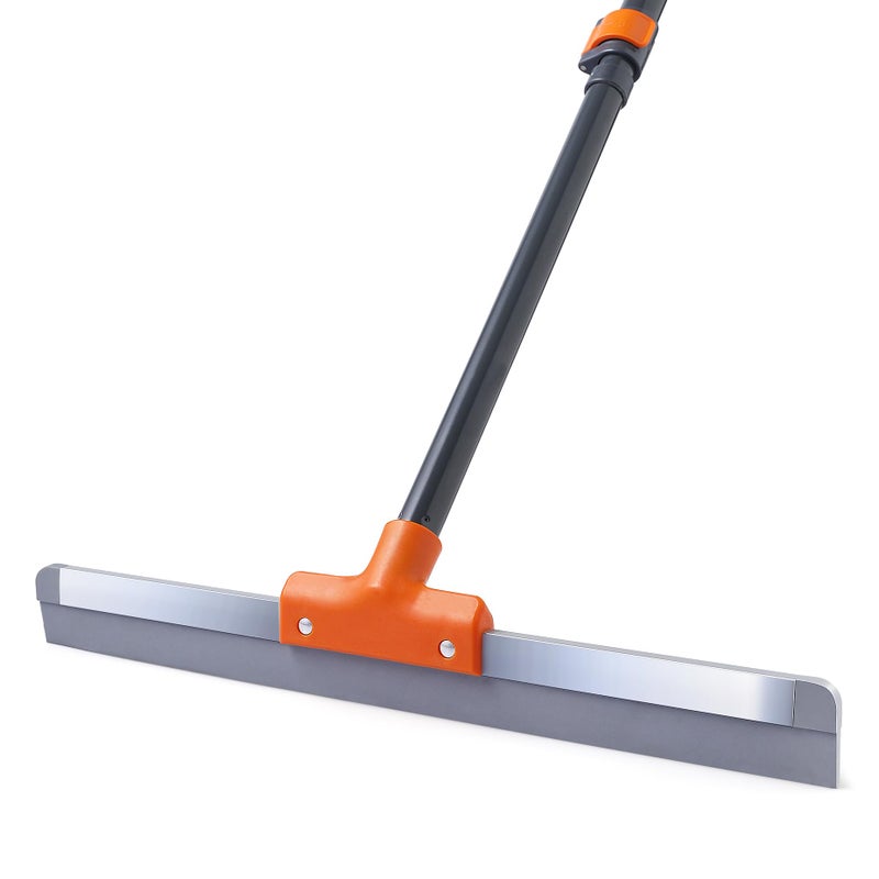 CLEANHOME ممسحة أرضية مطاطية CLEANHOME للأرضيات الخرسانية، والأرضيات البلاط، والألمنيوم المعدني، ممسحة قوية للأرضيات في المرآب، ودش لإزالة الماء، ممسحة تجارية بمقبض طويل قابل للتعديل - Image 1