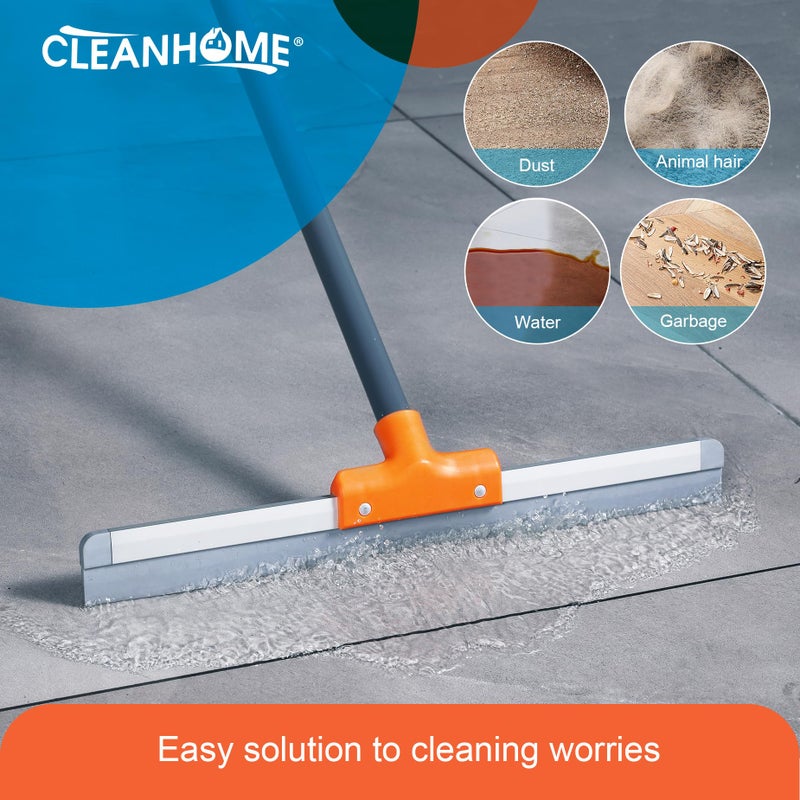 CLEANHOME ممسحة أرضية مطاطية CLEANHOME للأرضيات الخرسانية، والأرضيات البلاط، والألمنيوم المعدني، ممسحة قوية للأرضيات في المرآب، ودش لإزالة الماء، ممسحة تجارية بمقبض طويل قابل للتعديل - Image 5
