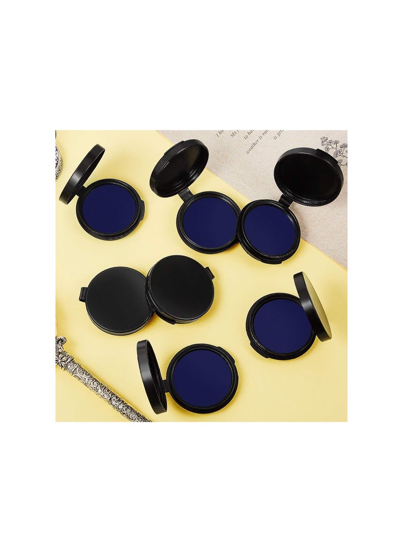 Generic - 6 Round Blue Fingerprint Ink Pads - Professional, Quick-Drying Ink for Office and School - Erasable and Easy to Use for Clear Impressions - Image 1