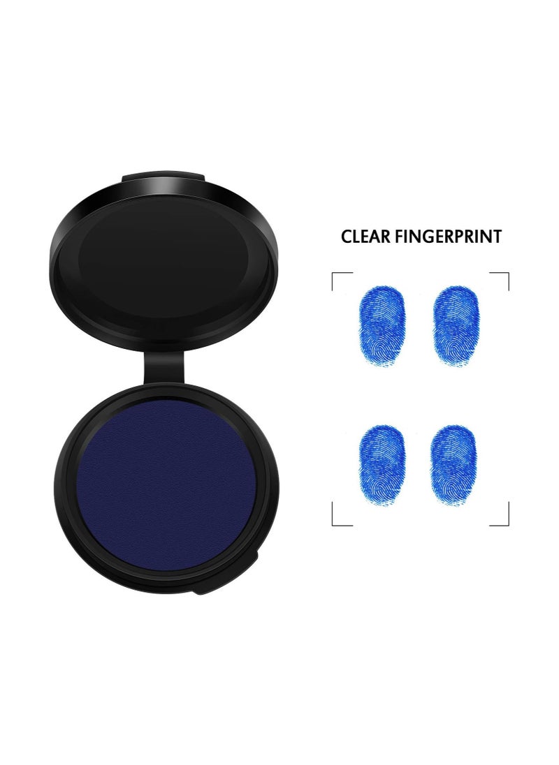 Generic - 6 Round Blue Fingerprint Ink Pads - Professional, Quick-Drying Ink for Office and School - Erasable and Easy to Use for Clear Impressions - Image 1