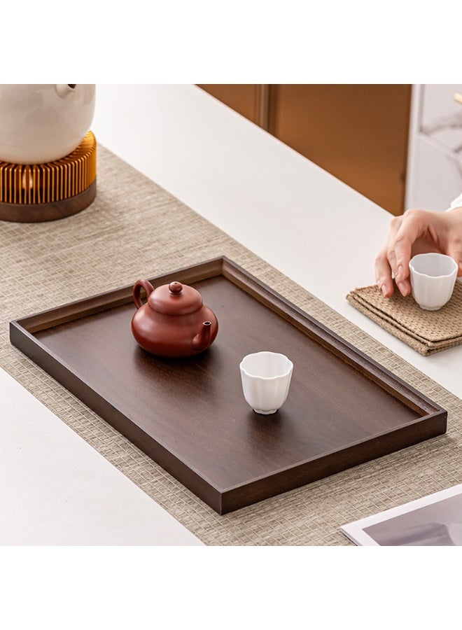 JOYBOS صينية تقديم خشبية أنيقة، مثالية لتقديم الشاي أو القهوة أو الإفطار في السرير. صينية تقديم خشبية كلاسيكية مستطيلة الشكل، لون بني، مقاس 30 × 18 × 2 سم. - Image 4