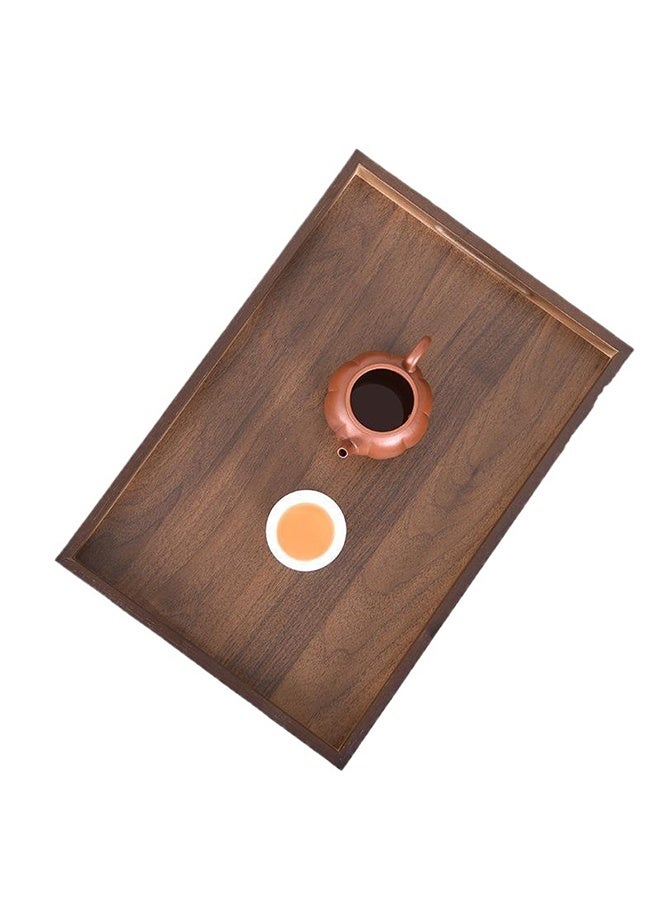 JOYBOS صينية تقديم خشبية أنيقة، مثالية لتقديم الشاي أو القهوة أو الإفطار في السرير. صينية تقديم خشبية كلاسيكية مستطيلة الشكل، لون بني، مقاس 30 × 18 × 2 سم. - Image 1