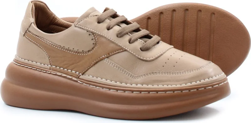 Fast Step Genuine Leather Women's Daily Casual Sneakers Comfortable Lace-Up Sports Summer Lightweight Shoes 409za3051