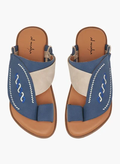 Al Waha Boys Embroidered Slip-On Arabic Sandals with Toe Loop