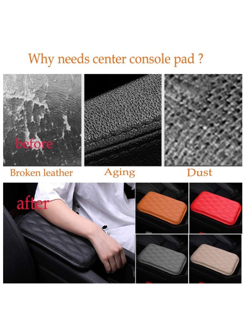 SYOSI Auto Center Console Cover Console Cover Armrest Pads PU Leather Car Armrest Seat Box Pad Cushion Protector Universal Fit - Image 5