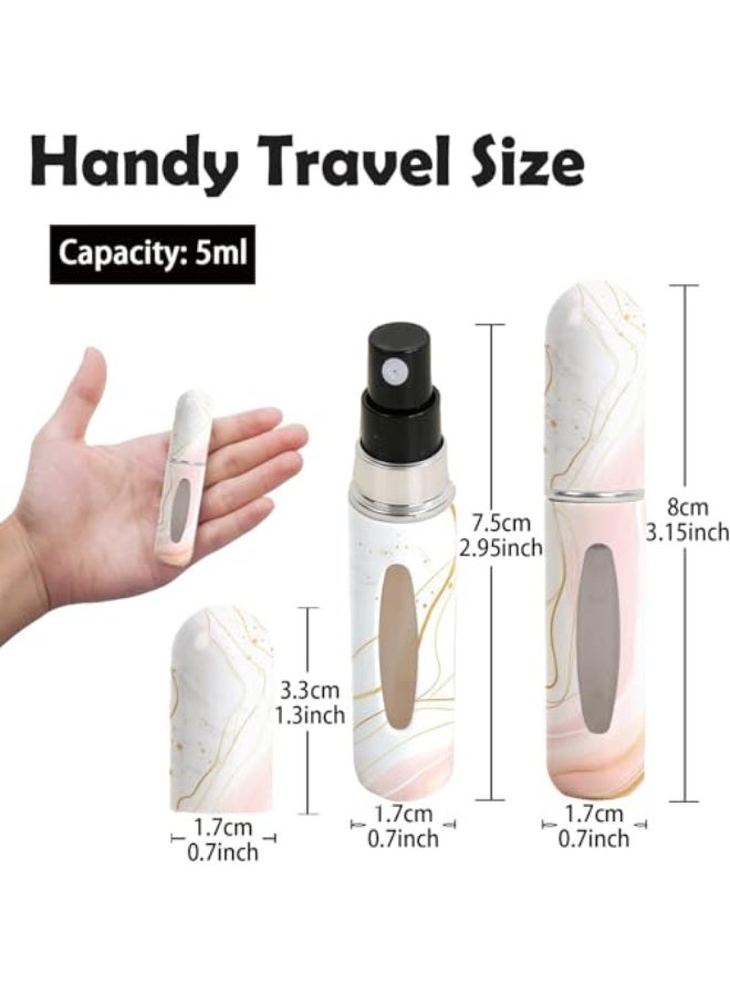 Syyflibb Perfume Travel Refillable Bottle Portable Mini SprayerEmpty Perfume Bottles with Unique PatternsRefill Pump Case for Traveling and Outgoing2 Pcs Pack of 5 mlWhite and Pink - Image 3