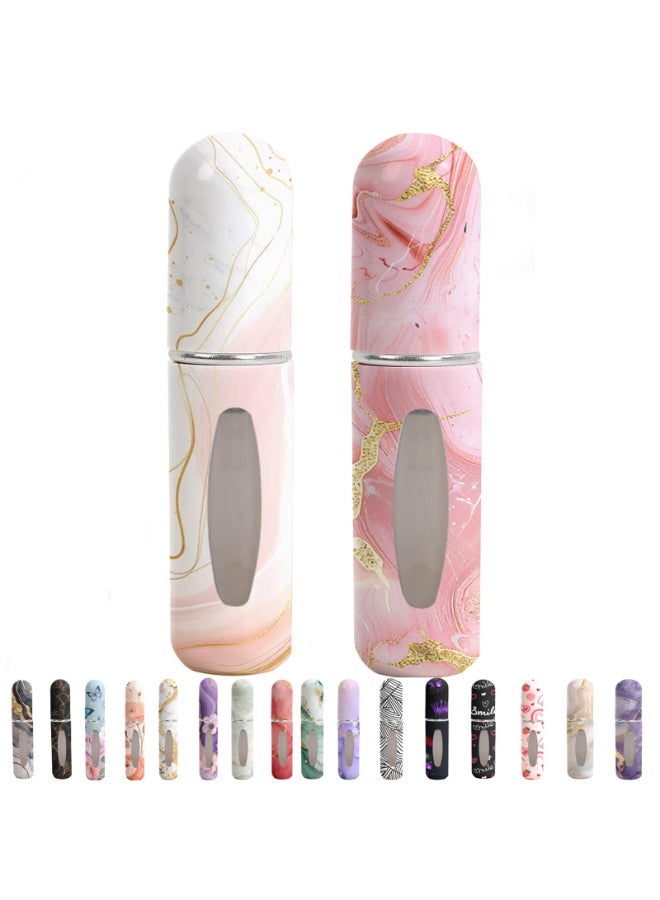 Syyflibb Perfume Travel Refillable Bottle Portable Mini SprayerEmpty Perfume Bottles with Unique PatternsRefill Pump Case for Traveling and Outgoing2 Pcs Pack of 5 mlWhite and Pink - Image 2