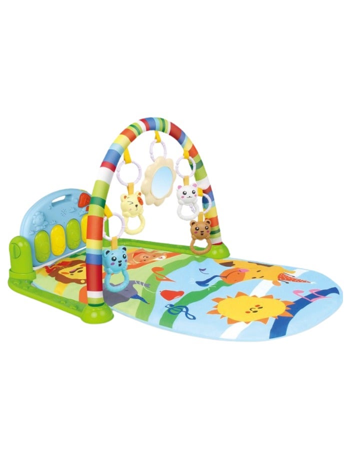 VIVAKIDS Baby Piano Gym Fitness Mat – Portable Lightweight Musical Play Gym with Rattles, Tummy Time Activity Toys for Newborns & Toddlers - Image 1