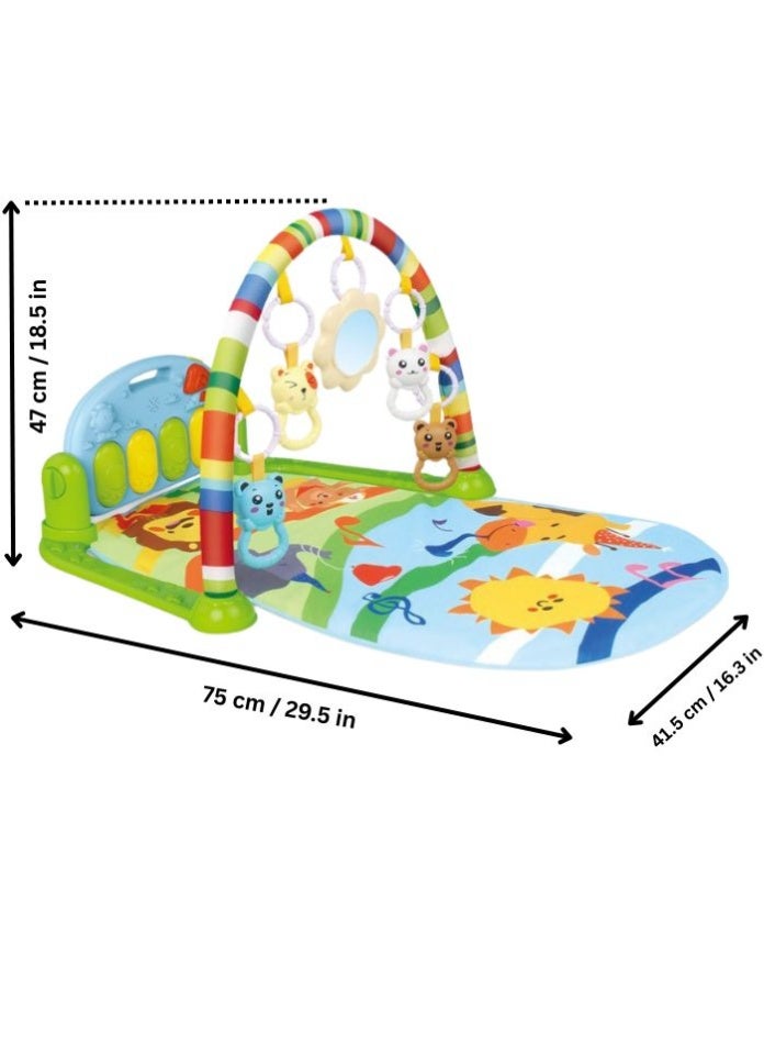 VIVAKIDS Baby Piano Gym Fitness Mat – Portable Lightweight Musical Play Gym with Rattles, Tummy Time Activity Toys for Newborns & Toddlers - Image 2