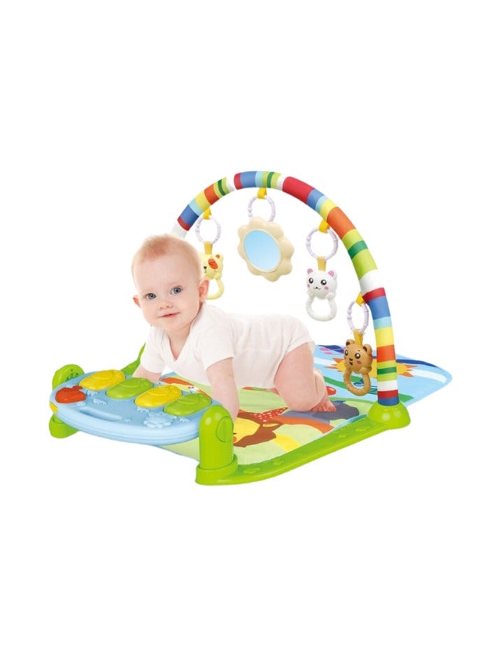 VIVAKIDS Baby Piano Gym Fitness Mat – Portable Lightweight Musical Play Gym with Rattles, Tummy Time Activity Toys for Newborns & Toddlers - Image 4