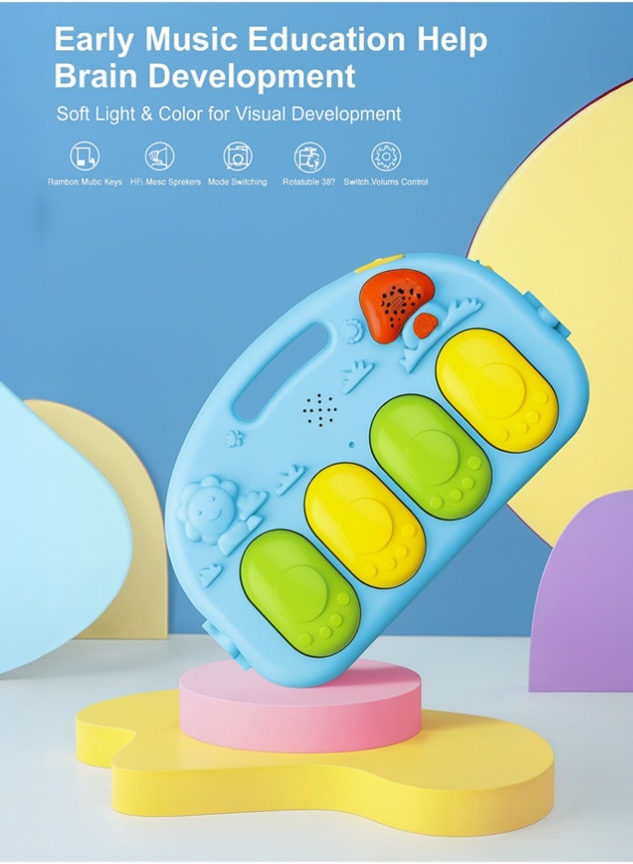 VIVAKIDS Baby Piano Gym Fitness Mat – Portable Lightweight Musical Play Gym with Rattles, Tummy Time Activity Toys for Newborns & Toddlers - Image 3