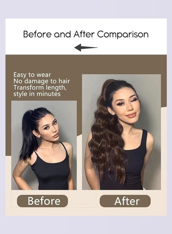 جي أس شعر ناعم طبيعيّ 60cm ( 24 بوصة ) - بني غامق - Image 2