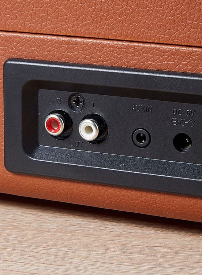 Vintage Phonograph Retro Bluetooth Gramophone Portable Suitcase Turntable Brown - Image 5