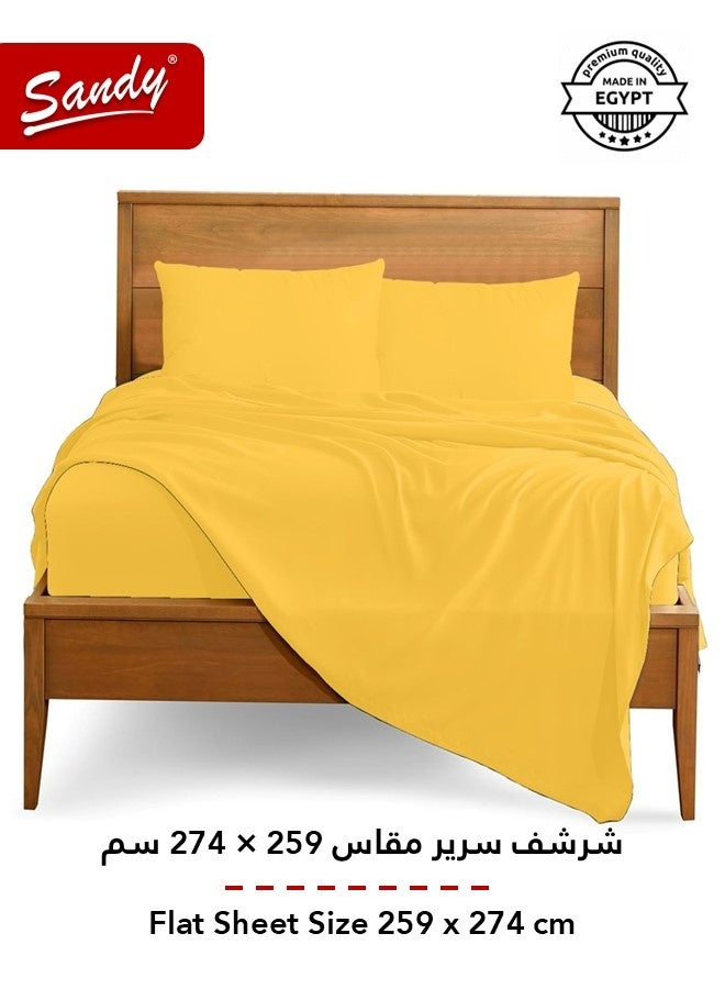Sandy Premium Hotel Quality Flat Sheet, Fitted Sheet and Pillow Cases, Bed Sheet 4 Pieces Set, Soft & Breathable and Cooling, King Size (274 x 259 cm & 200 x 200 +30 cm), Canary - Image 4