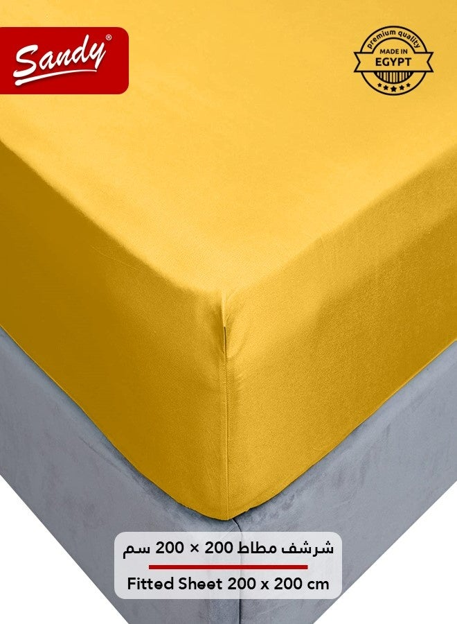 Sandy Premium Hotel Quality Flat Sheet, Fitted Sheet and Pillow Cases, Bed Sheet 4 Pieces Set, Soft & Breathable and Cooling, King Size (274 x 259 cm & 200 x 200 +30 cm), Canary - Image 5