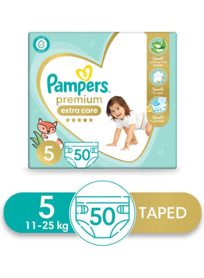 Pampers Premium EXTRA CARE Diapers, Size 5, 50 Baby Diapers - Image 2