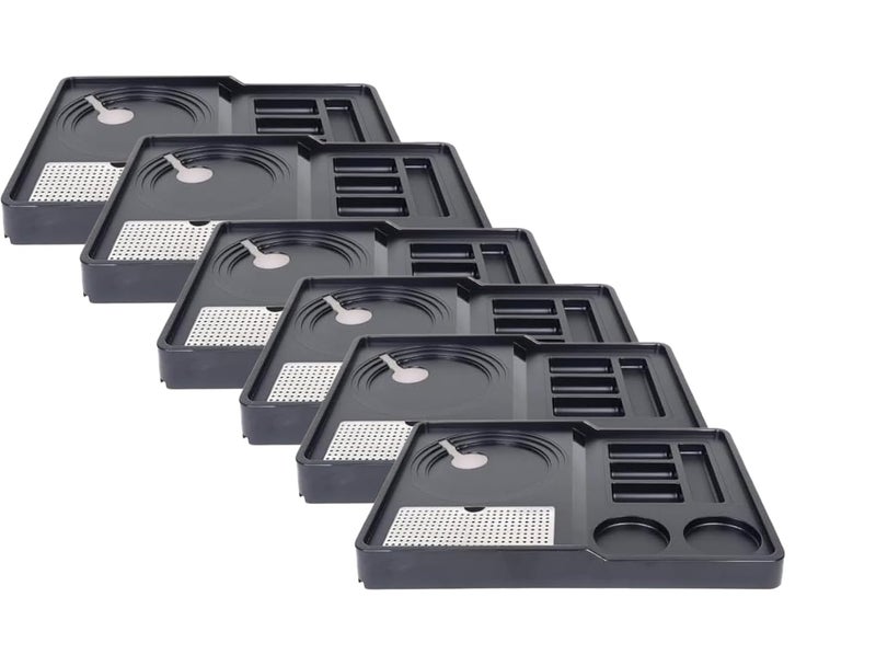 PAUL SONS Hospitality for Kettle Tray Made of ABS Plastic Square Big, Black (Pack of 6Pc) - Image 1