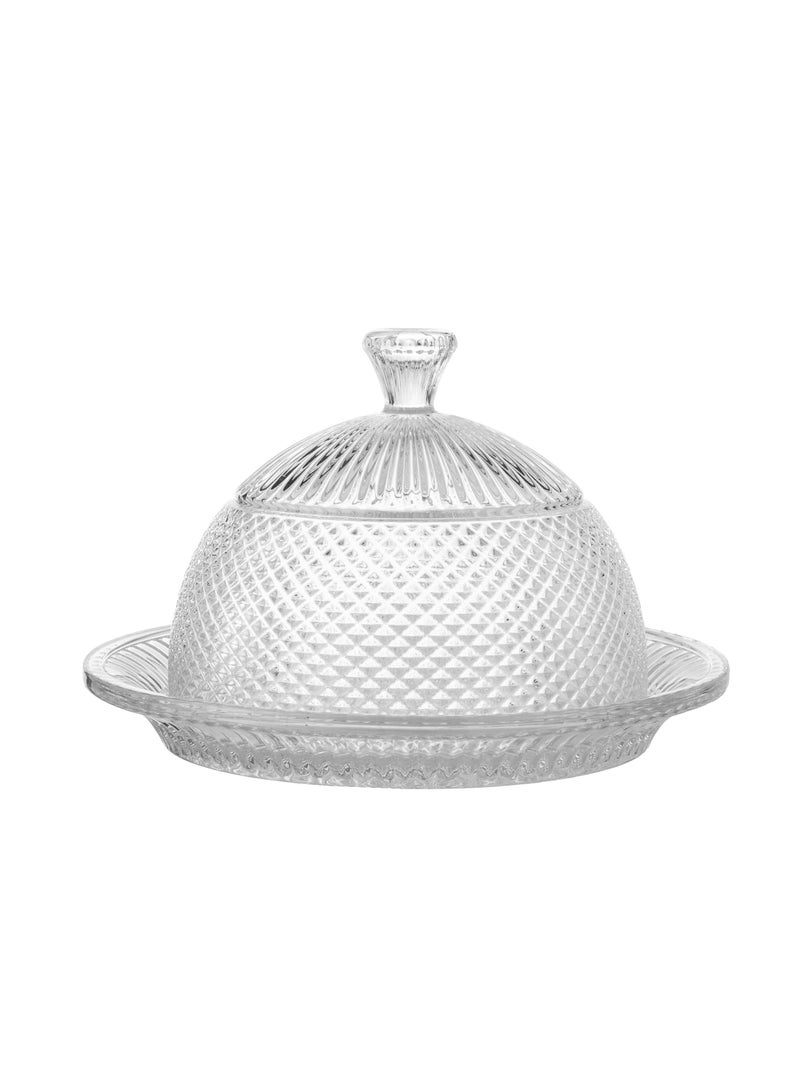 Elegant A Multi-Use Glass Plate With A Cover For Cupcakes Sweets And Dates Size 20 cm - Image 2