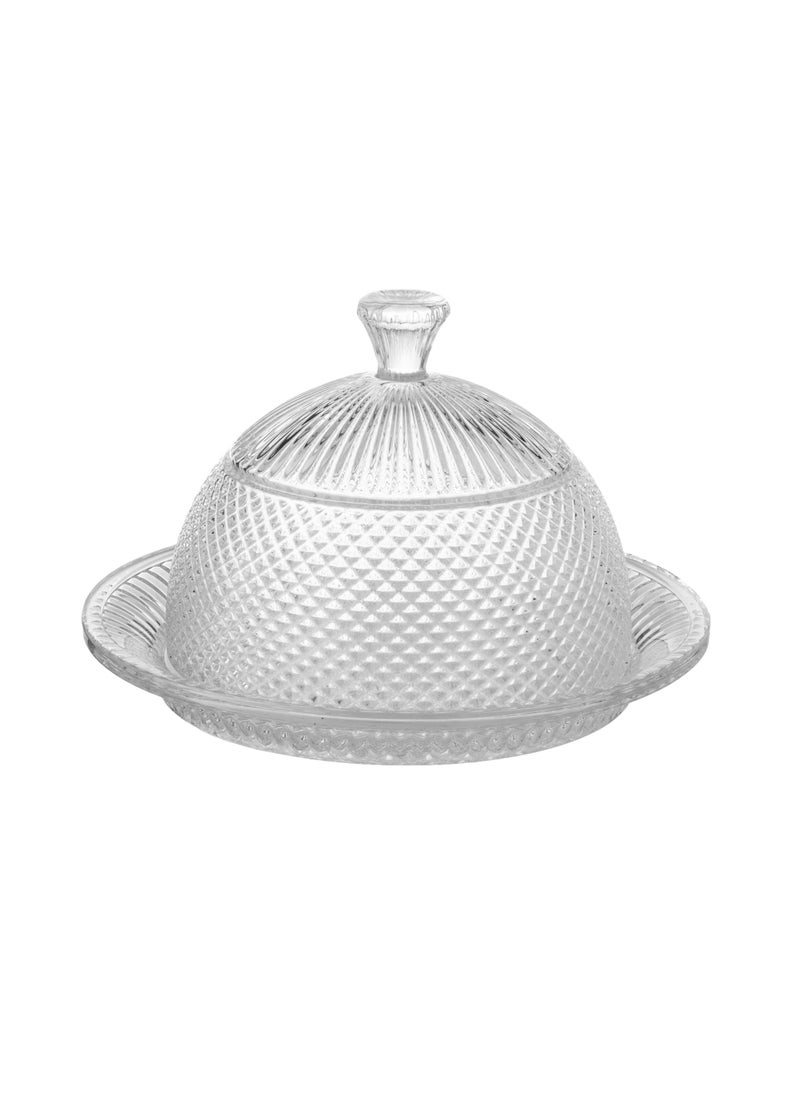 Elegant - A Multi-Use Glass Plate With A Cover For Cupcakes Sweets And Dates Size 20 cm - Image 1