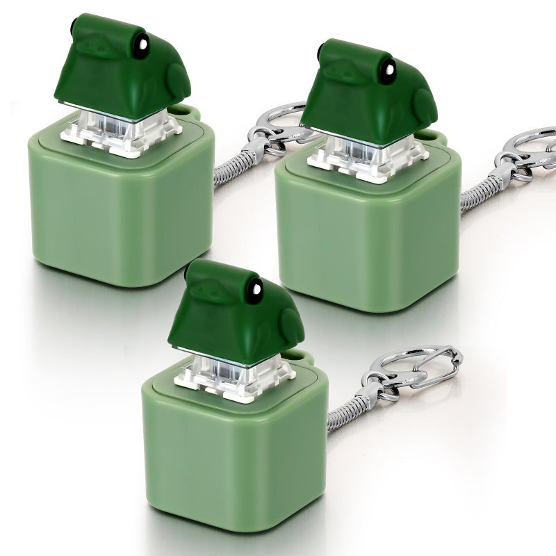Grinsvalley 3 Pcs Croaking Frog Keychain Noise Maker Frog Fidget Rechargeable Adults Fidget Keyboard Clicker with Colorful Lights Fun Portable Anxiety Relief Sensory - Image 1