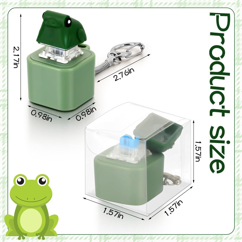 Grinsvalley 3 Pcs Croaking Frog Keychain Noise Maker Frog Fidget Rechargeable Adults Fidget Keyboard Clicker with Colorful Lights Fun Portable Anxiety Relief Sensory - Image 3