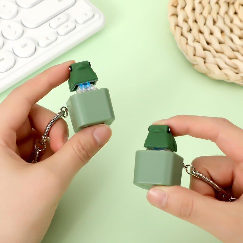 Grinsvalley 3 Pcs Croaking Frog Keychain Noise Maker Frog Fidget Rechargeable Adults Fidget Keyboard Clicker with Colorful Lights Fun Portable Anxiety Relief Sensory - Image 5