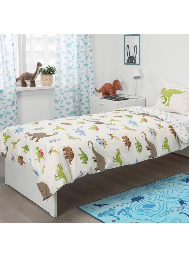 Zaboon Duvet cover and pillowcase, Dinosaurs/white, 150x200/50x80 cm - Image 4
