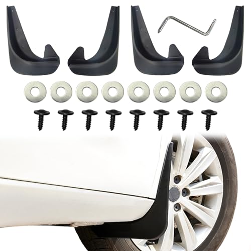 HAOBO 4PCS Car Mud Flaps Black Mud Flaps Splash Guards Front Rear Mud Flaps Splash Guards No Drilling Mudguards Fenders Car Exterior Accessories Universal for Most Cars Sedan Vehicle - Image 1