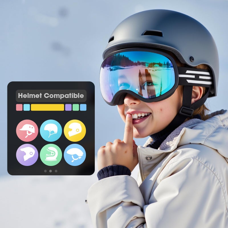 LOEO Kids Ski Goggle, Snow Ski Goggles for Kids Youth Teens Boys and Girls from 5-14 - Image 5
