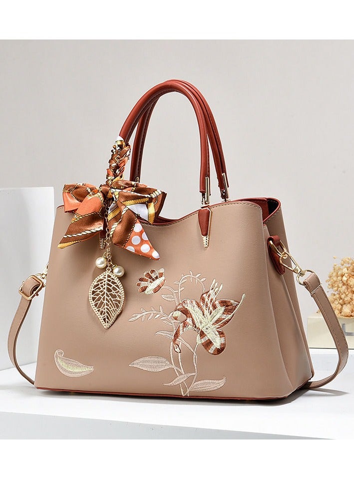 Chinese Embroidery Style Genuine Leather Handbag  - Image 1