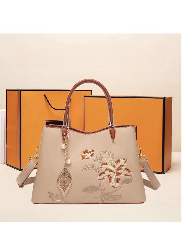 Chinese Embroidery Style Genuine Leather Handbag  - Image 2