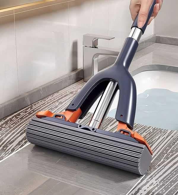 Hidak Sponge Mop for Mirror Cleaning Squeeze Roller Mop Self Wringing Floor Mop for Hardwood Laminate Tile Marble Ceramic Easily Wet Dry Wringing for Bathroom Kitchen Car Table - Image 2