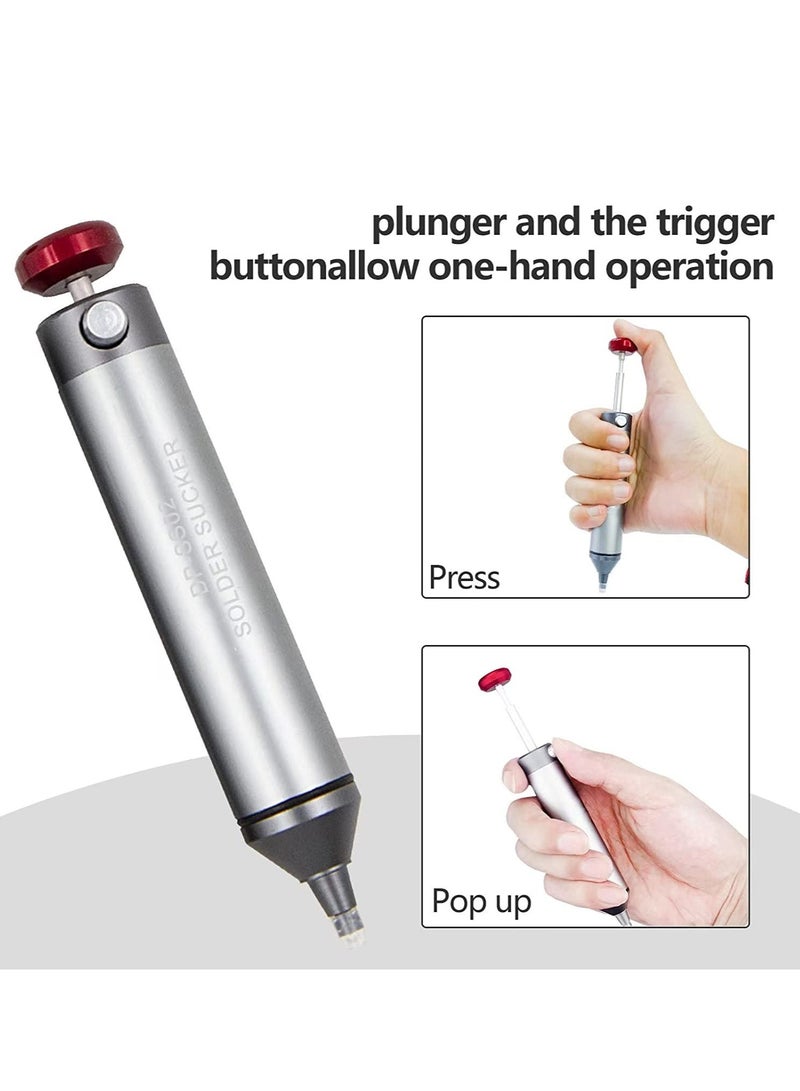 SYOSI SYOSI Desoldering Pump Solder Sucker, Desoldering Tool for Through-Hole Desoldering with Strong Vacuum Suction, Heat Resistant Elastic Silicone Tube - Image 4